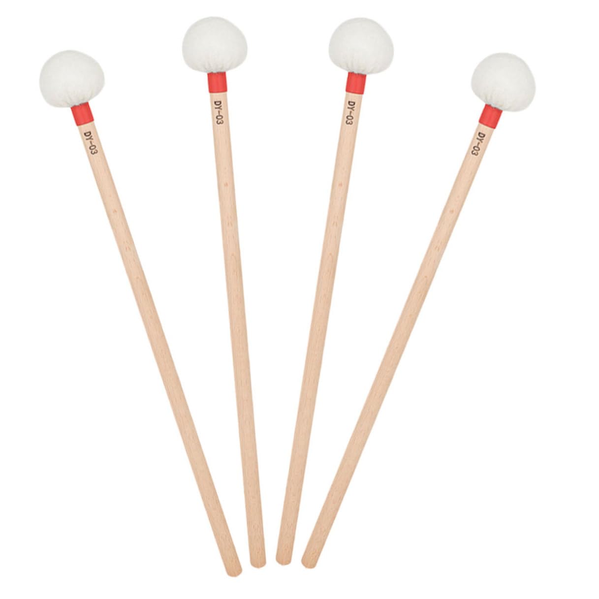 TOYANDONA Bacchette con Manico in Legno in Feltro Beige per Timpani 4 Pezzi Design Ergonomico per Gruppi Scolastici e Ambienti Musicali