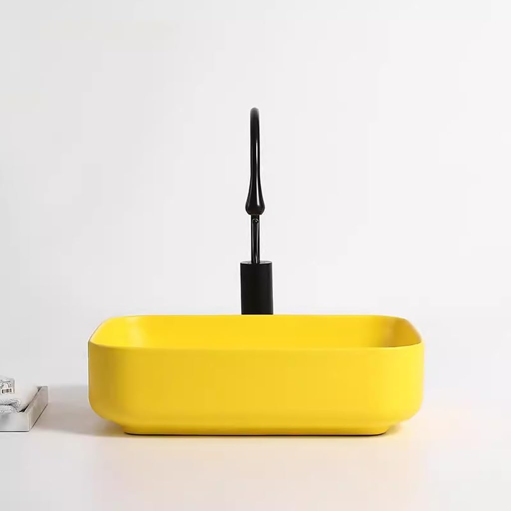 Umywalka łazienkowa nordycka matowa żółta umywalka stołowa ceramiczna dom kreatywna umywalka łazienka balkon mały apartament umywalka nablatowa umywalka (kolor: A)