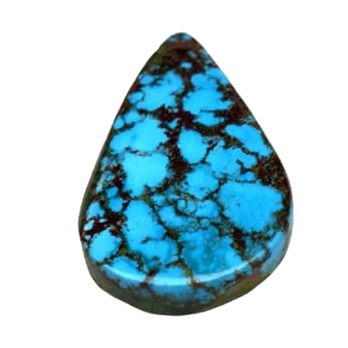 Gemme turquoise naturelle poire 17,63 mm de haute qualité pour pendentif de prestige
