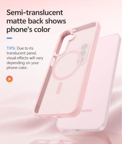 Image of FNTCASE for Galaxy A27 5G Phone Case: for Samsung A27 Cases [Fit for Magsafe] [Screen Protector] Military Grade Drop Protection, Translucent Matte Back, Slim Shockproof Protective Cover - Light Pink