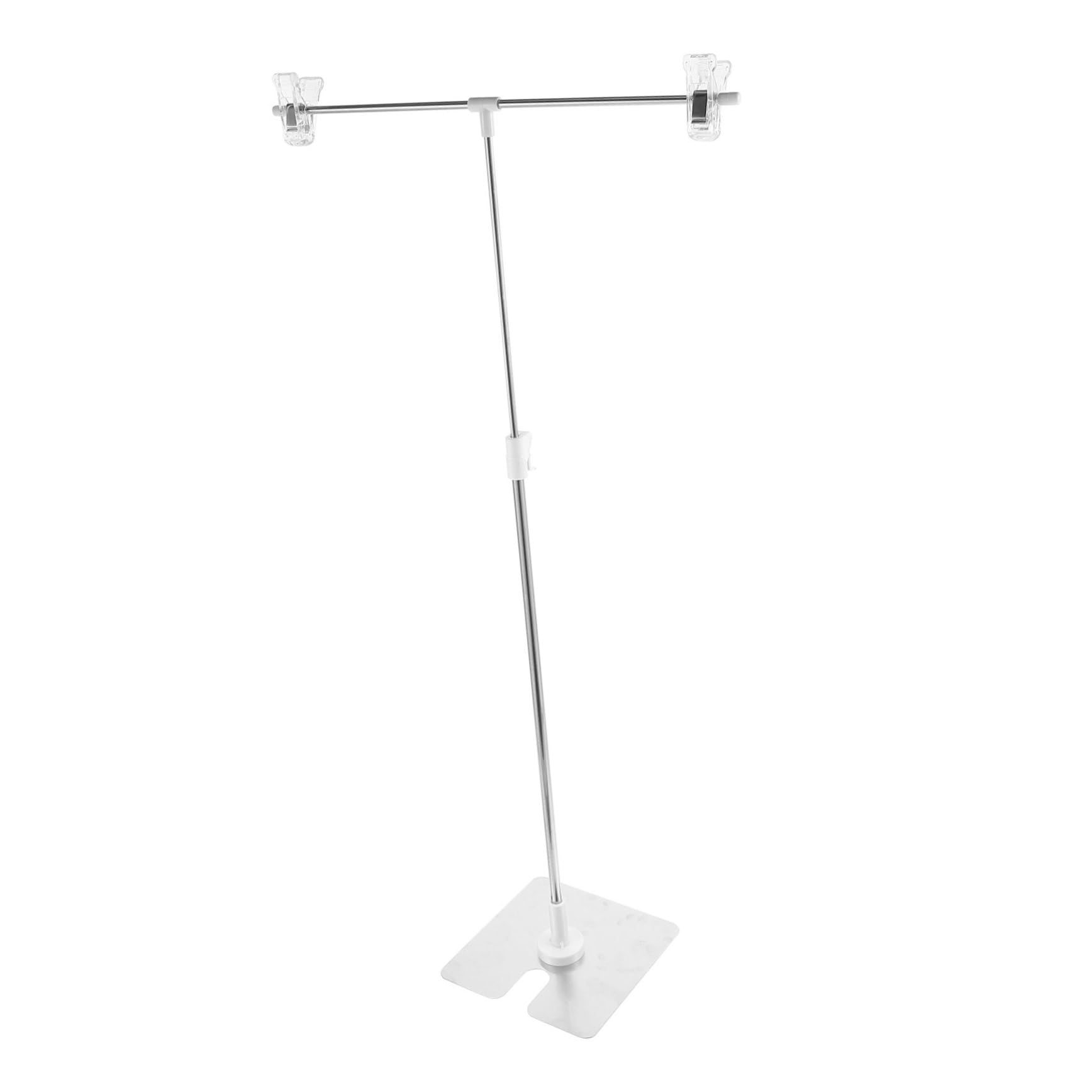 Soporte de Fondo de Mesa Ajustable en T de Acero Inoxidable Blanco
