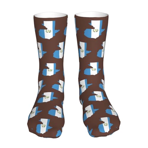 Flag Of Guatemala Map Casual Calf Socks for Men's and Women's Soft Comfortable Winter Warm
