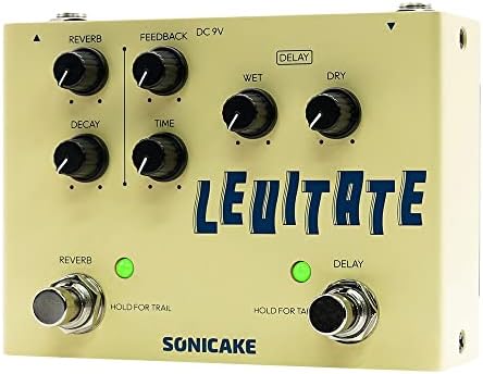 SONICAKE Cyfrowe Opóźnienie i Pogłos, Pedał Gitarowy 2 w 1, Pedał Efektów Gitarowych Lewitat