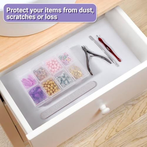 Image of Cosics Bead Organizers and Storage, Clear Plastic Bead Storage Containers with 8 Mini Storage Case for Small Projects, DIY Craft Jewelry, Stickers, False Nails, Screws, Seeds