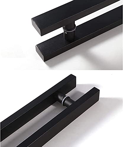 Poignée de porte push-pull en acier inoxydable noir mat pour verre - 4