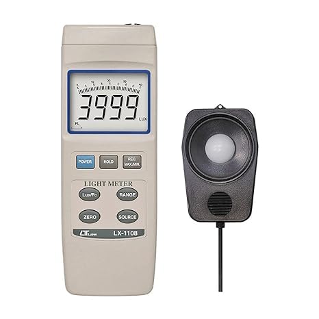 Digital Lux Meter (Range: 0 to 4,00,000 Lux) for Auditoriums, Theatres, Stadiums, Labs Alongwith Factory Calibration Certificate Model: LX-1108 by Instrukart