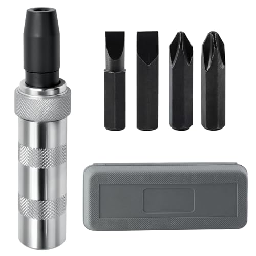 LEONTOOL - LEONTOOL 3/8 Inch Drive Manual Impact Driver Set Hand Impact Driver Extractor Tool, Reversible Hand Screwdriver Set, with Slotted and Phillips Screwdriver Bits, for Tighten/Rusted Fasteners