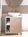 Pitarch Mueble baño Lavabo Pedestal Saina lavamanos pie Blanco Brillo y Roble...