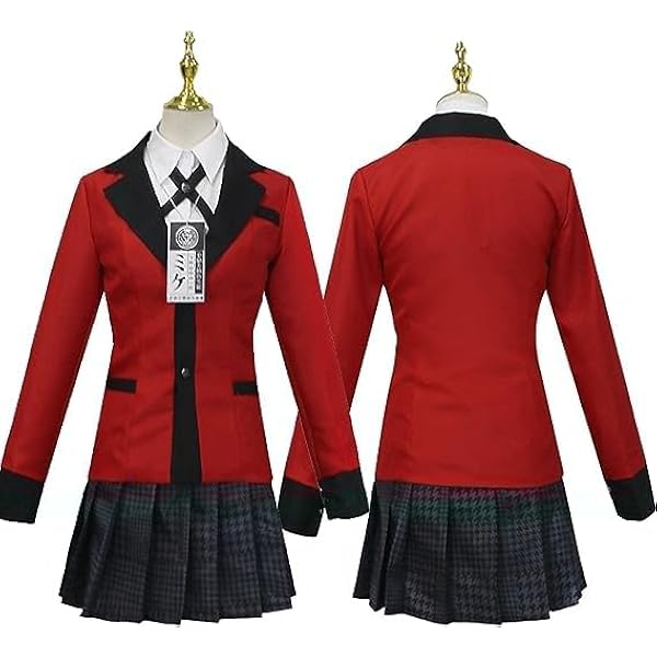 Kakegurui-Yomozuki kostuum, Runa Cosplay Meid Jurk voor Meisjes, Anime Karakter Runa Hoodie Kimono Outfit met Accessoires, Volledige Set Halloween Verkleedpak