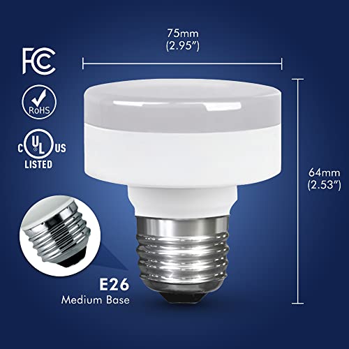Image of Xtricity LED Puck Light Bulb, E26 Bulb Base, Dimmable, Flat Light Bulb 11W (60W Equivalent), 800 Lumens, 4000K Cool White, Low Profile Light Bulb 120V, UL Listed (2 Pack)