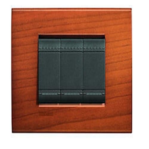 Plaque LL-PLACA 7M cerezo americano cache interrupteur 7 modules bois