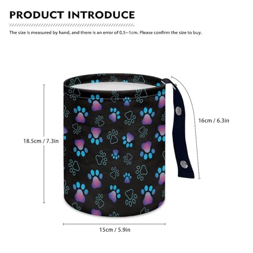 Image of Dog Paw Car Trash Can, Car Trash Bag, Hanging Car Organizer and Storage Bag, Trash Bin Collapsible Universal Fit for Car Accessories, Vehicle, Travelling, Camping Trash Container