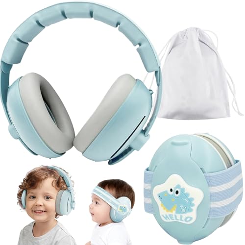 Sunshine smile 2 in 1 Gehörschutz Kopfhörer,Gehörschutz,Ohrenschützer mit Geräuschunterdrückung & Verstellbares Kopfband,Dinosaurier Kopfhörer