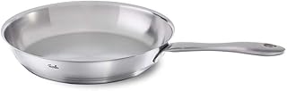 081-353-24-100 Frying Pan, 9.4 inches (24 cm), Catania, Gas Fire/Induction Compatible, Oven Safe, All Stainless Steel, Silver