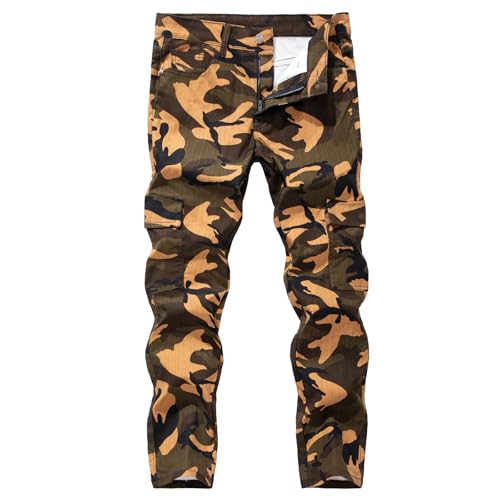 Camouflage Jeans for Men Slim Pants Mens Regular Classic Biker Jean Designer Straight Comfort