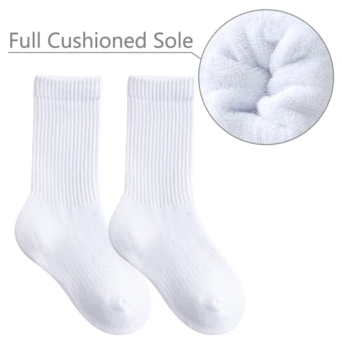 LO SHOKIM Crew Socks Women Athletic Socks Men Cushioned Running Socks 6 Pairs Cotton Dress Work Sports Socks 4-102