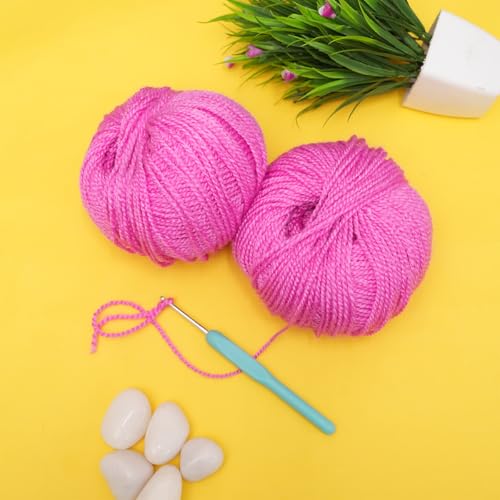 Image of picknMAKE DIY Crochet Set of Baby Thumbless Mittens Kit for Beginners Adult- Includes Purple Pink Wool, 3mm Crochet Hook, Needles, Cutter & Step-by-Step Instructions