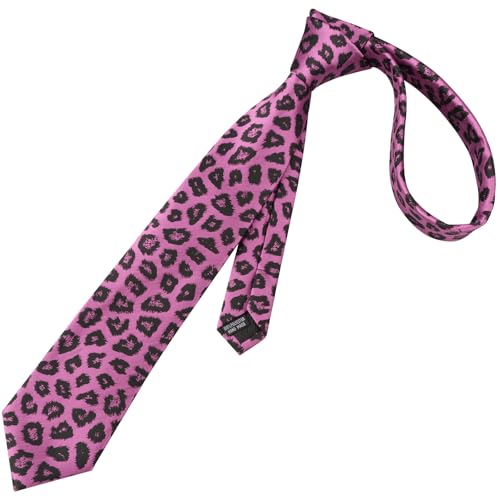 Image of Alizeal Men's Leopard Print Tie Set 3.15'' Necktie with Pocket Square Gift Box for Wedding and Fashion Occasions