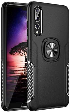 Umhlaba P20pro Case Compatible with Huawei P20 Pro Cases Built-in Kickstand Magnetic Luxury Cell Phone Cover 360 Rotating Huwai P 20pro Skin Protective Bumper 6.1 Inch (Black)
