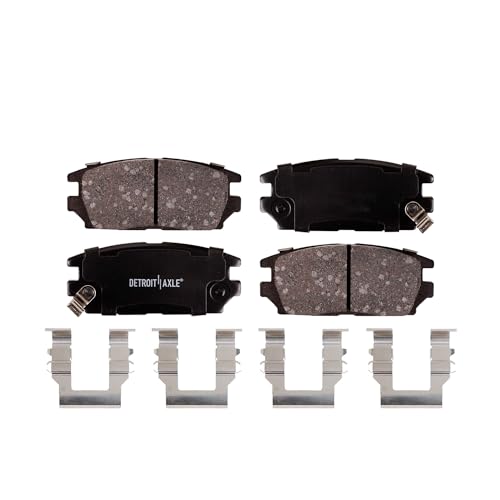 Image of Detroit Axle - Rear Brake Pads for Mitsubishi 3000GT Galant Diamante Eclipse Eagle Talon Dodge Stealth, Ceramic Brake Pads w /Hardware Replacement
