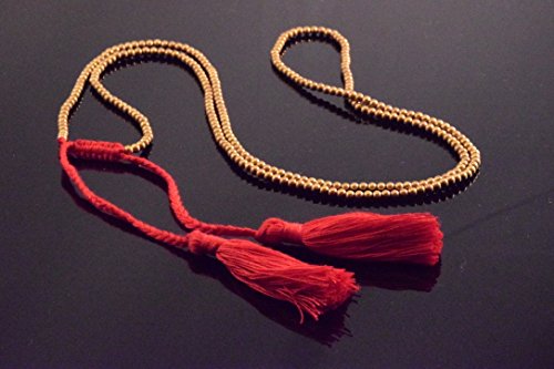 Blupear Red And Gold Tassel Necklace And Bracelet Fashion Beads Trendy Dangle Chain Necklace (Red) #TOP2