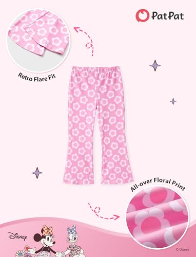 Image of Disney Frozen Princess Minnie Stitch Girl Clothes Long Sleeve Knot Front Sweatshirt Flare Pants Fall 2 Piece Outfit 2-9Y