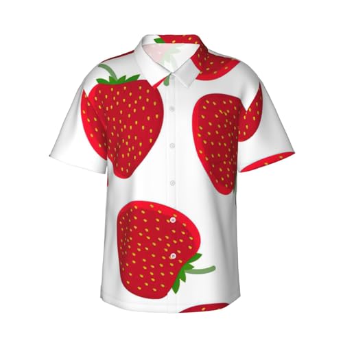 Chemise hawaïenne fraise EdWal et short d'été décontracté pour homme