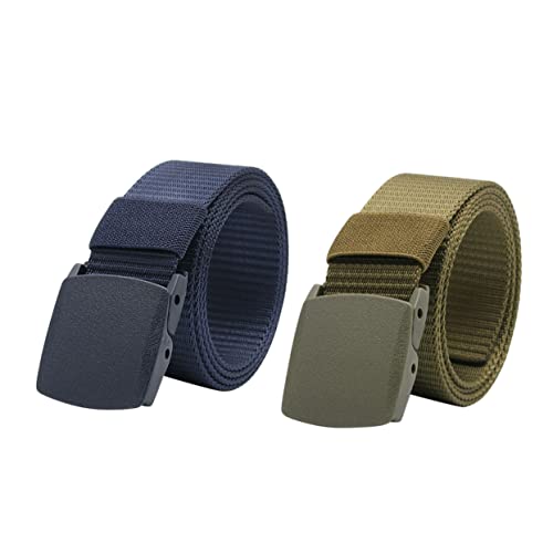 VALICLUD 2pcs Men Canvas Waist Belt Field Belt for Exploration Ratcheting Buckle Breathable