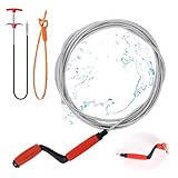 Rohrreinigungsspirale, 5M Abflussreiniger Spirale Abflussspirale mit Haargreifer und Haarreinigungshaken für Küchenrohren Abflussreinig