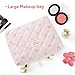 MZLUWM Large Travel Quilted Makeup Bag，Cute Bow Cotton cosmetic bag, Fashionable aesthetic makeup bag,Coquette Aesthetic Floral Travel Toiletry Bag for Women