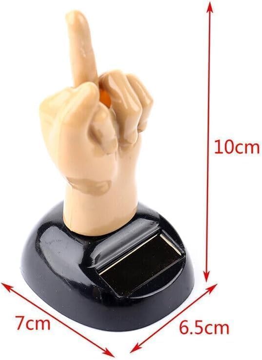 Miniatura 2 de Adorno de energía solar para tablero de instrumentos de automóvil, juguete de sacudida de dedo medio, adorno de automóvil de dedo medio, adorno