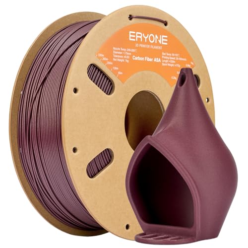 ERYONE Carbon Fiber ASA Filament, 3D Printing ASA CF Filament, 1.75mm +/- 0.03mm, 1kg (2.2 lbs)/Spool, Reddish Purple