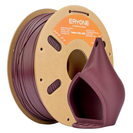 ERYONE Carbon Fiber ASA Filament, 3D Printing ASA CF Filament, 1.75mm +/- 0.03mm, 1kg (2.2 lbs)/Spool, Reddish Purple
