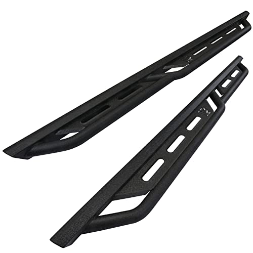 RYNOSKIN Running Boards Fit 2018-2025 Jeep Wrangler JL 4 Door Rocker Steps Heavy Duty Wrangler JL Side Steps SUV Steel Nerf Bars Step Rails Heavy Texture Black