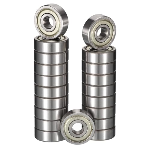 HiPicco 627ZZ Deep Groove Ball Bearings, ID 7mm x OD 22mm x Width 7mm Miniature Bearings, Double Metal Shielded Ball Bearing Chrome Steel Z2 Lever 20pcs