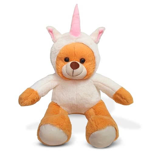 Image of SARO Soft Teddy Bear with Converitible Head Design|Colour Soft Toy for Girls Boys Kids Baby | Best Gift for Valentines, Birthday, Anniversary (White Brown)