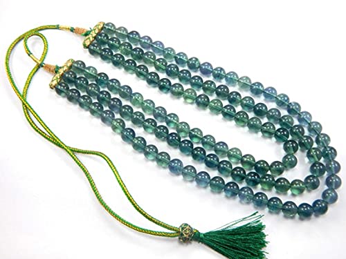Perles de fluorite bleue naturelle 10mm LKBEADS de qualité gemme supérieure