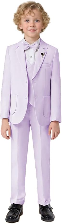 3 Piece Boys Suit for Kids Tuxedo Suits for Wedding Formal Suit Set Toddler Boy Dress Outfit Set