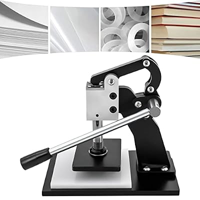 Manual Leather Cutting Machine, Fabric Paper PVC Sheet Plate Die Cutter Hand Press Sampling Punching Machine Tool Press Molding Machine for Leather Fabric Paper Max.18mm/ 0.7in Pressure Stroke