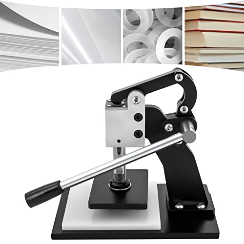 Hteedy Manual Leather Cutting Machine, Die Cutter PVC Hand Press DIY Hand Tool, Hand Leather Embossing Machine Die Cut Machines 12mm Thick Leather Craft Cutting Machine for Leather Fabric