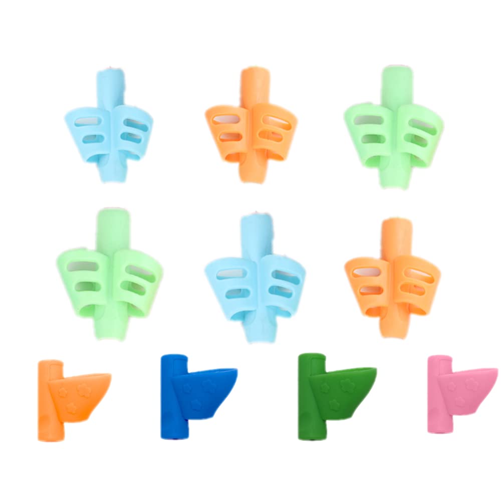 6 Impugnature Ergonomiche In Silicone Per Matite – Correggi La Postura Di Scrittura – Per Destri E Mancini – Multicolore