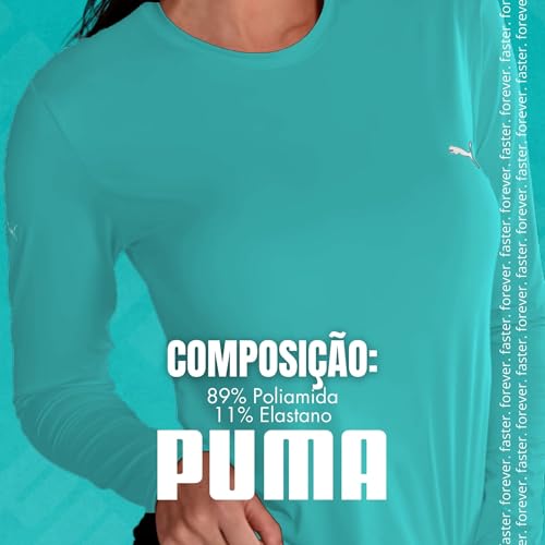 Camiseta Puma Camiseta Manga longa Camiseta Proteção UV50+ Feminina Adulta, Piscina, M