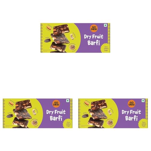 Image of GO DESi Dates Dry Fruit Barfi - Pack of 18 | 93% Dry Fruits | No Added Sugar | Sweets | Burfi