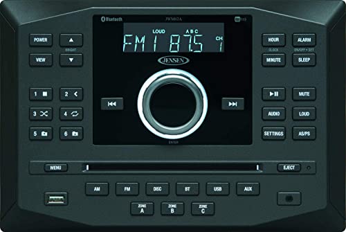 Jensen Bundle of (1) JWM62A AM|FM|DVD|CD|USB|AUX|App Ready Bluetooth Wallmount Stereo w/App Control 3-Speaker Zones / 8 Speaker Output, Plus CPS MOB3-250 3 Year Extended Warranty