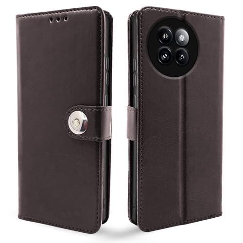 Image of Pikkme Flip Cover Leather Finish | Inside TPU with Card Pockets | Wallet Stand and Shock Proof | Complete Protection Button Flip Case for Xiaomi Civi 4 Pro 5G / Xiaomi 14 Civi 5G (Coffee)