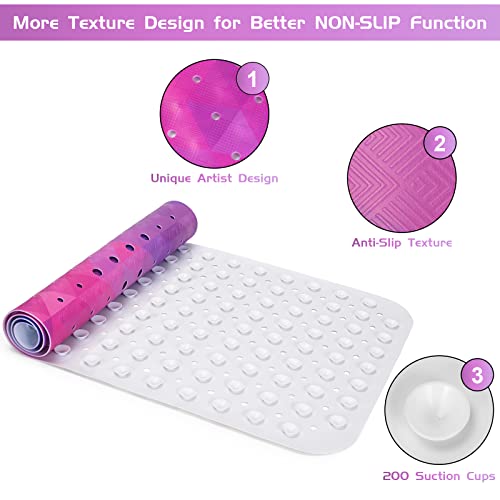 Reetual Bathtub Mat Non Slip Bath Mats For Bathroom. Kawaii Bath Mat. 40X16In Extra Long Bath Mat For Tub With 200 Suction Cups And Large Drainage Holes. Nonslip Quality Bath Mats And Bathtub Decor #TOP2