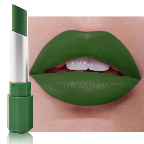 Forest Green Matte Creamy Lipstick for Women, Longwear Lip Gloss