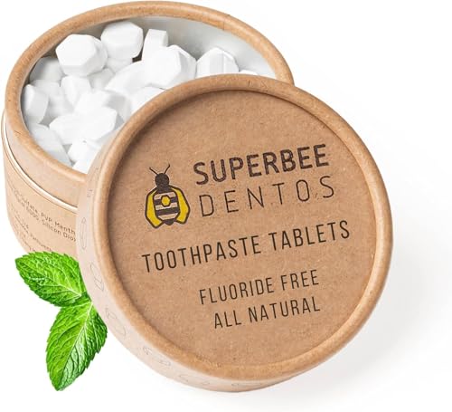 SuperBee Dentos Toothpaste Tablets, 100 Tabs, Fluoride Free & Eco