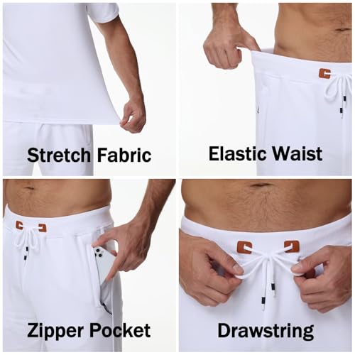 QPNGRP Men's Outfits Zipper Pocket Shorts and T-Shirt 2 Piece Set Sweatsuit4