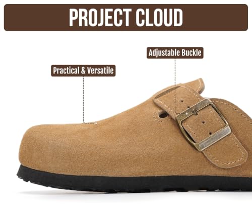Image of 100% Genuine Leather Slip-on Footbed Clogs for Women - Fall Shoes for Women